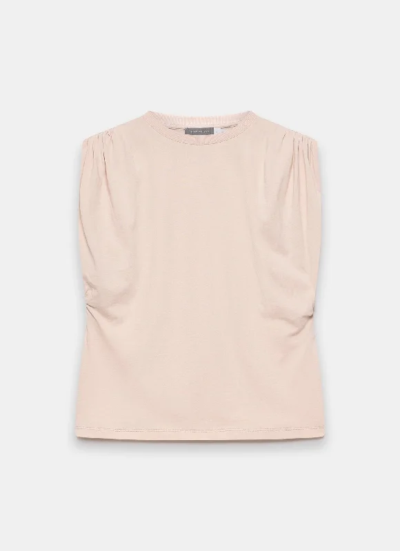 pink-ruched-shoulder-t-shirt