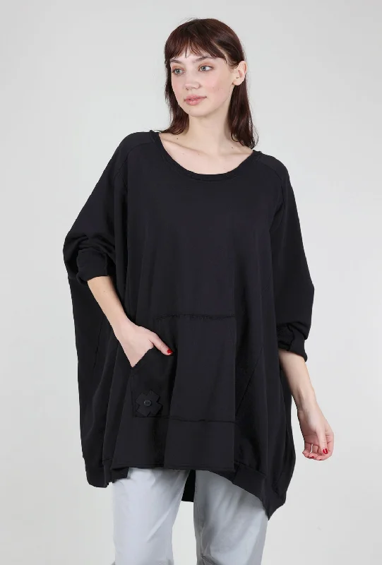 Wide Long Sweat, Black