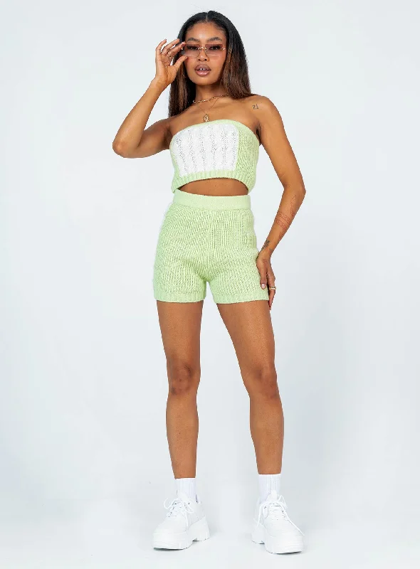 recycled-fibers-cal-cable-knit-shorts-green