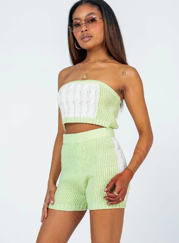 recycled-fibers-cal-cable-knit-shorts-green