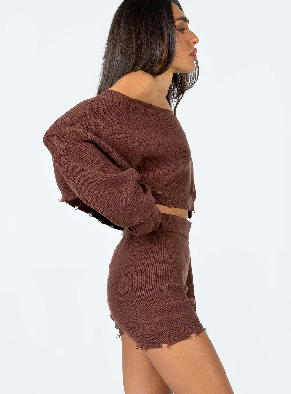 recycled-fibers-hazel-knit-shorts-brown