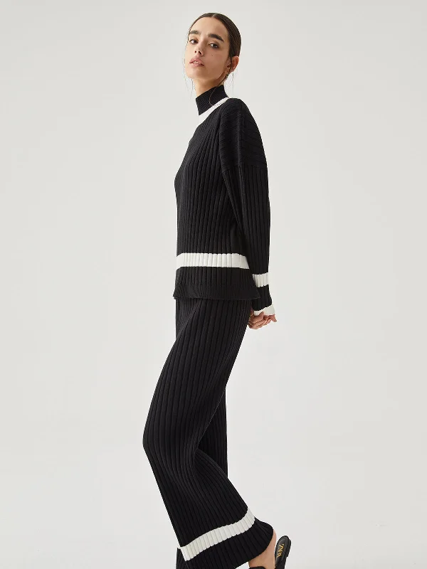 ribbed-knit-contrast-trim-mock-neck-sweater