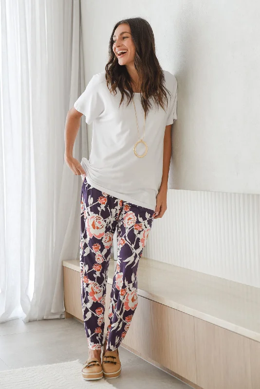 Rosella Purple Rose Bamboo Pants