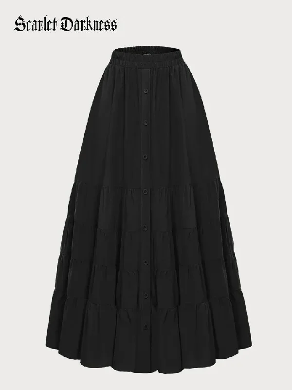 scarlet-darkness-women-renaissance-maxi-skirt-elastic-waist-front-slit-tiered-swing-skirt