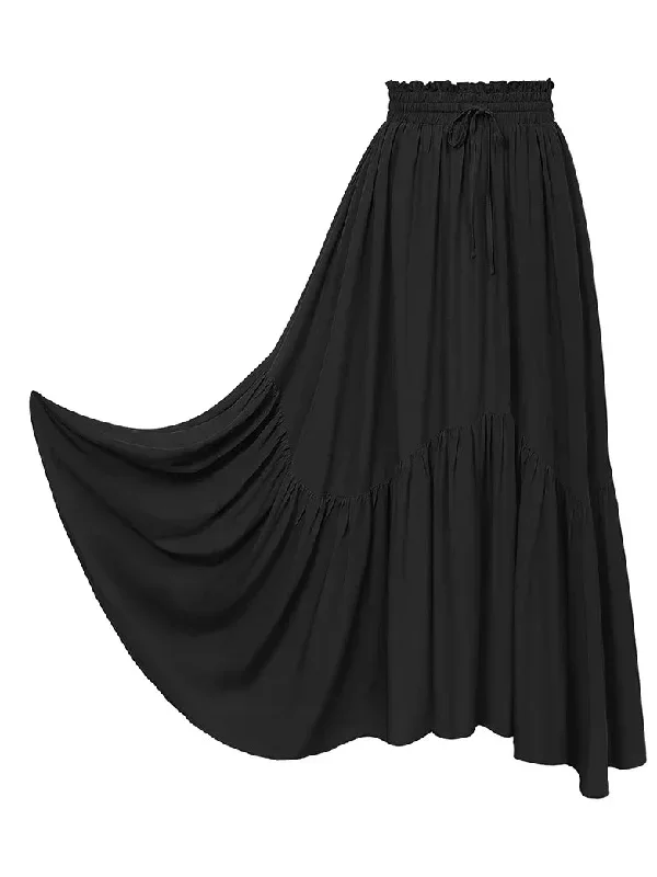 scarlet-darkness-women-renaissance-swing-skirt-elastic-waist-irregular-hem-flared-a-line-skirt