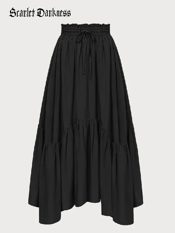 scarlet-darkness-women-renaissance-swing-skirt-elastic-waist-irregular-hem-flared-a-line-skirt