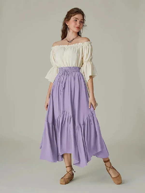 scarlet-darkness-women-renaissance-swing-skirt-elastic-waist-irregular-hem-flared-a-line-skirt