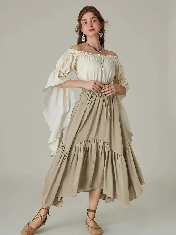 scarlet-darkness-women-renaissance-swing-skirt-elastic-waist-irregular-hem-flared-a-line-skirt