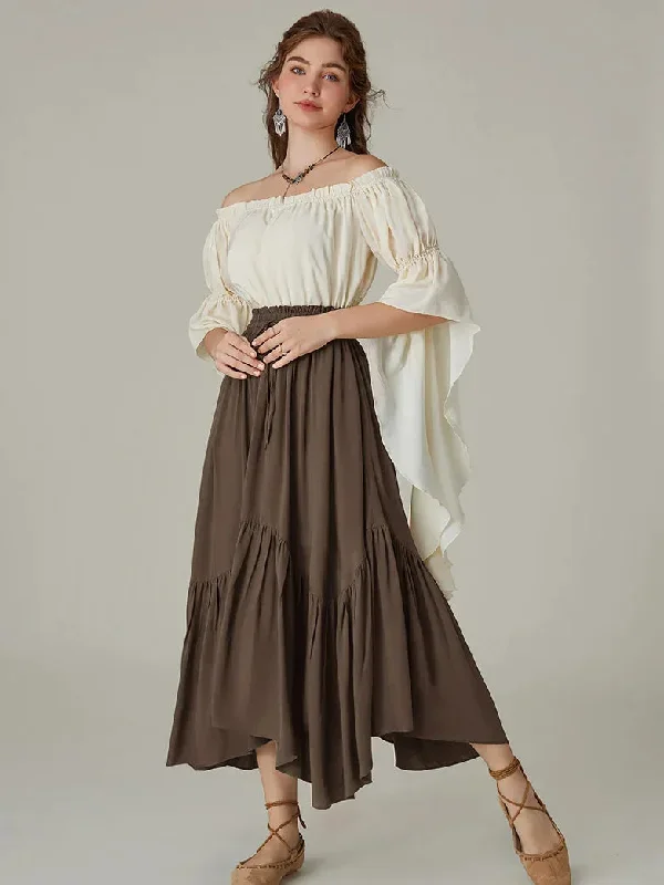 scarlet-darkness-women-renaissance-swing-skirt-elastic-waist-irregular-hem-flared-a-line-skirt