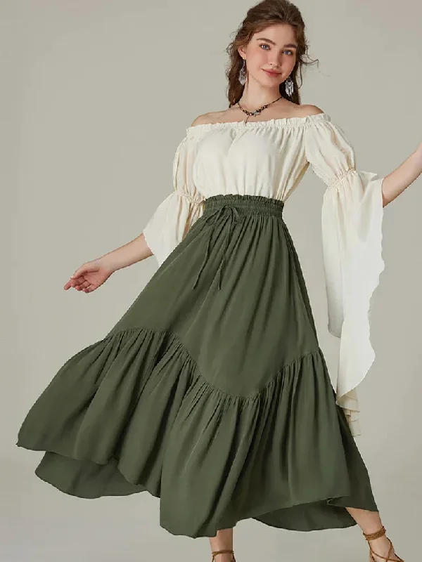 scarlet-darkness-women-renaissance-swing-skirt-elastic-waist-irregular-hem-flared-a-line-skirt