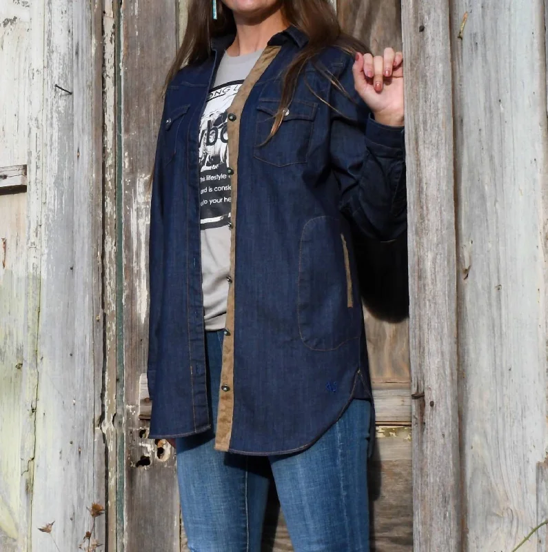 Shaley Shirt Jacket In Dark Denim