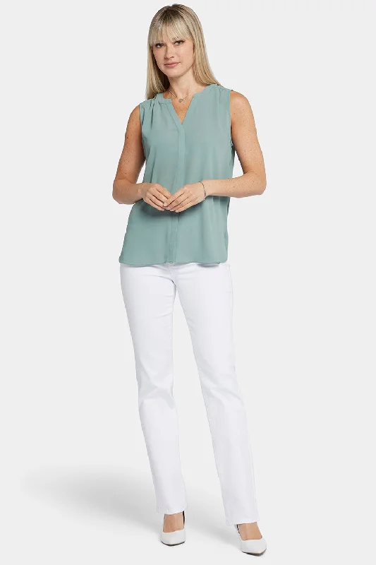 sleeveless-pintuck-blouse-lily-pad