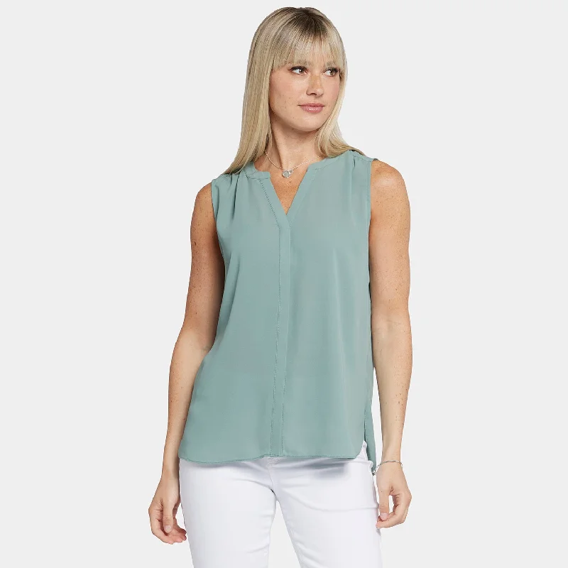 sleeveless-pintuck-blouse-lily-pad