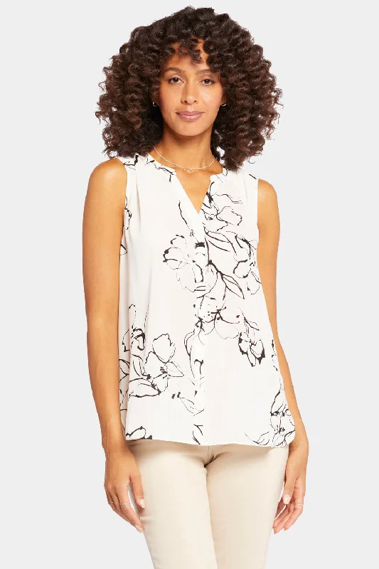 Sleeveless Pintuck Blouse - Lilybrook