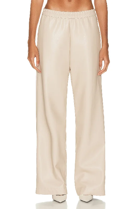 Soft Leather Straight Leg Pant