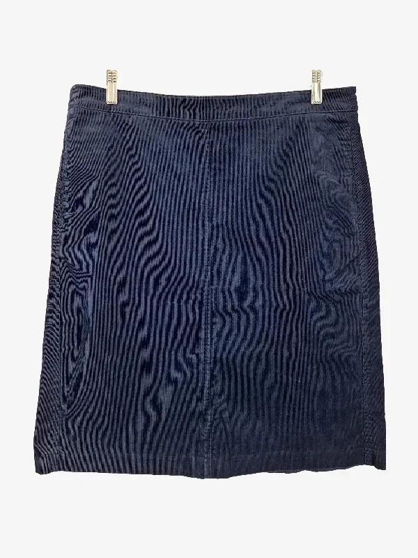 Sportscraft Navy Fine Corduroy A-line Mini Skirt Size 14