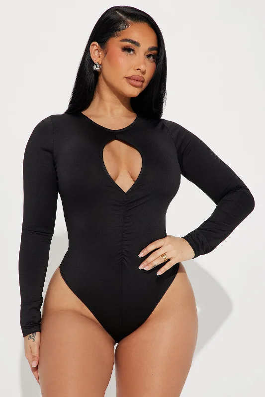 Stand Out Cut Out Bodysuit - Black