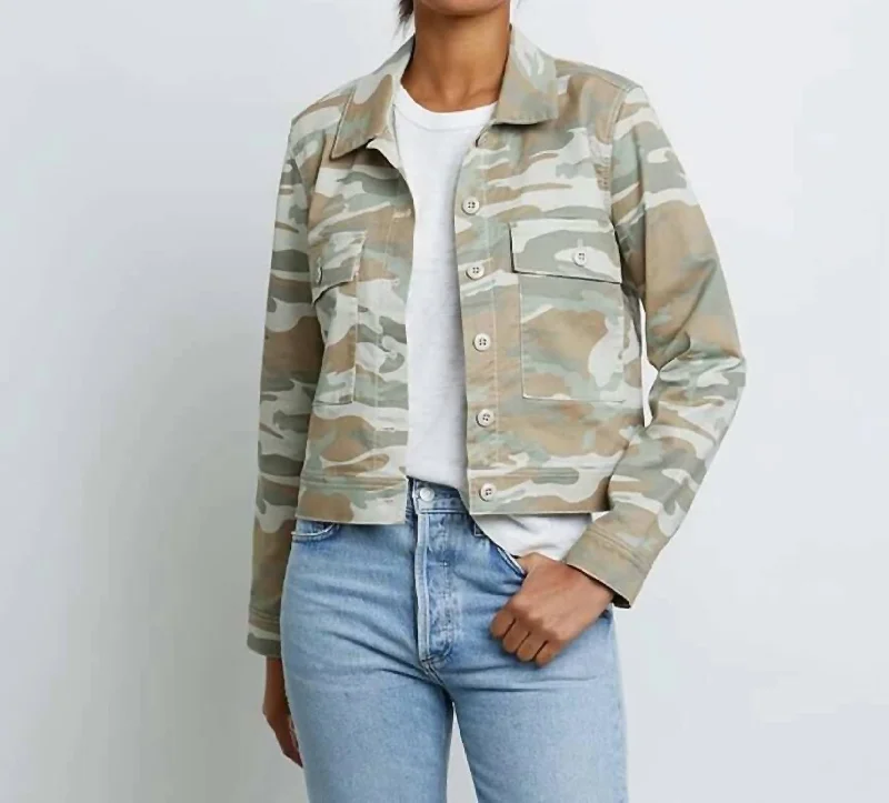 Steffi Camo Jacket In Light Sage Camo