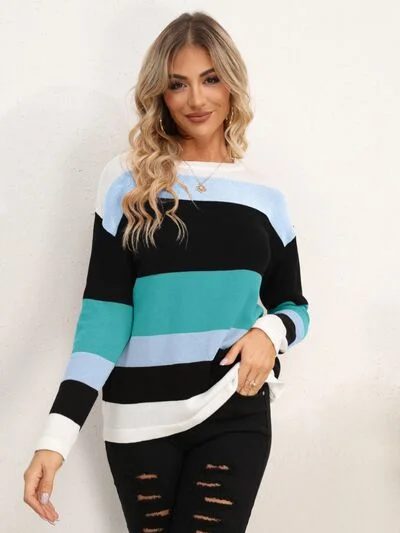 striped-round-neck-dropped-shoulder-sweater-9