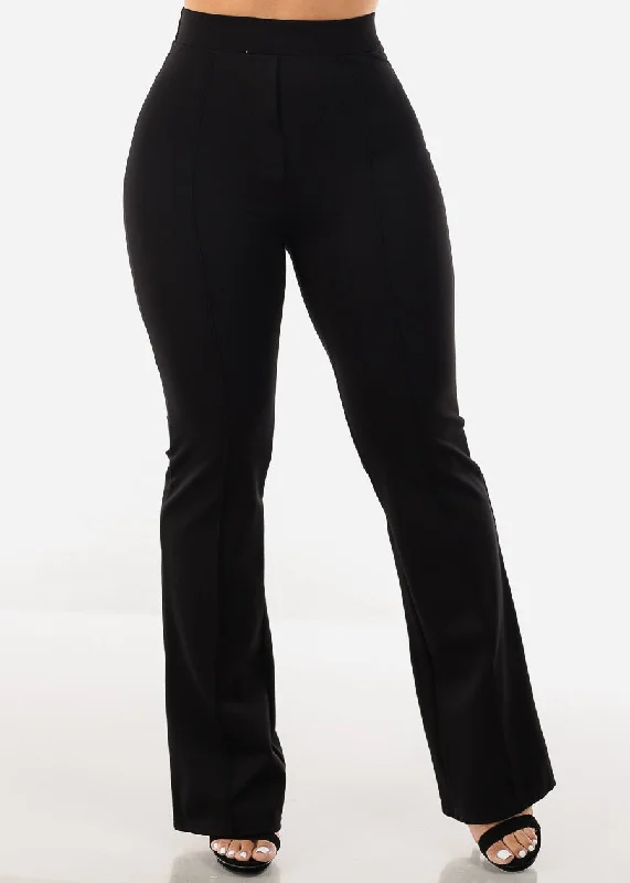 Super High Waist Black Dressy Bootcut Pants