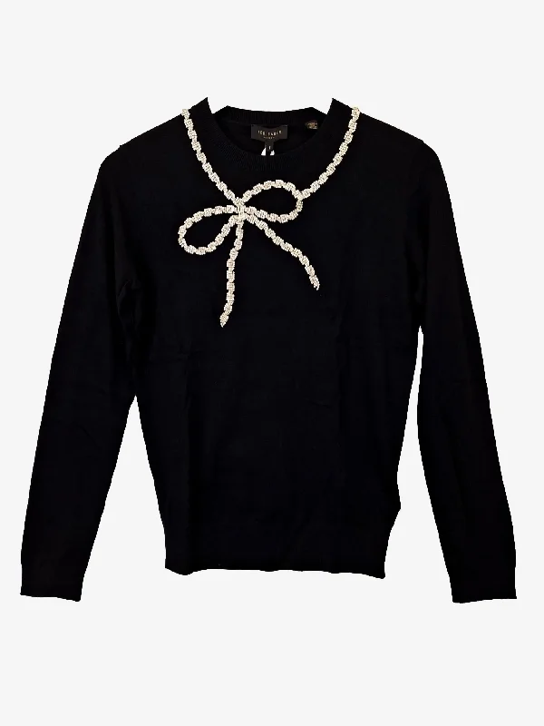 Ted Baker Sparkle Bow Knit Jumper Size 8