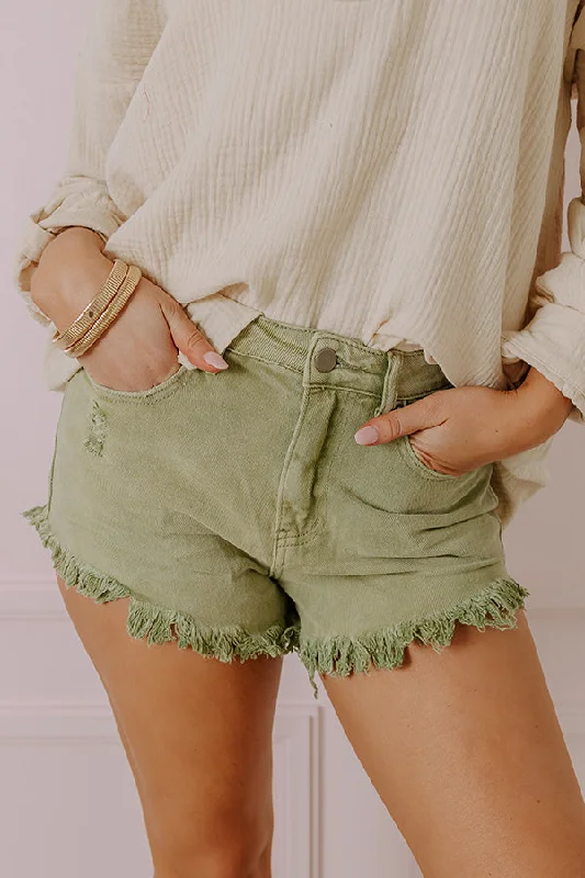 the-misi-high-waist-frayed-shorts-in-sage