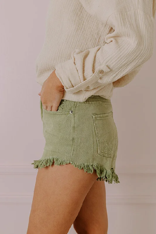 the-misi-high-waist-frayed-shorts-in-sage