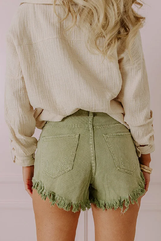 the-misi-high-waist-frayed-shorts-in-sage