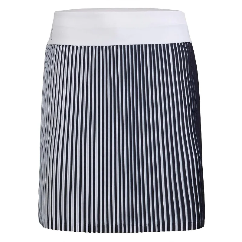 The Sonia Pleated Skort In Navy & White Stripes