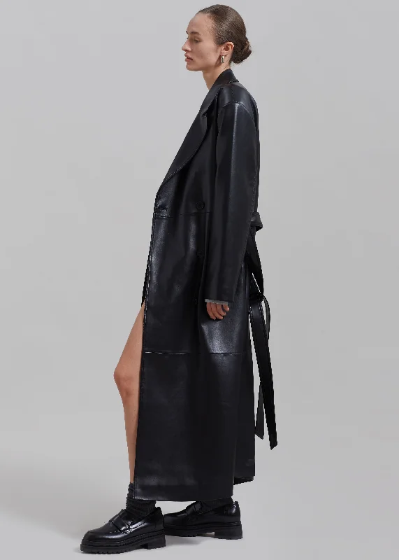 tina-faux-leather-trench-coat-black