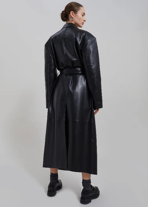 tina-faux-leather-trench-coat-black