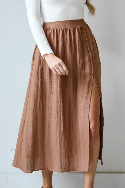 FINAL SALE - Truly Elevated Mocha Maxi Skirt