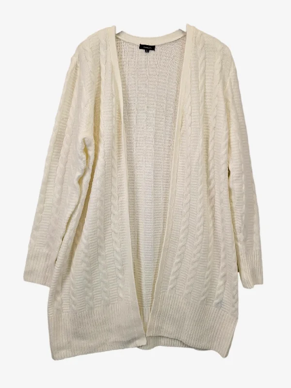 Verve Ami Cream Cable Knit Long Cardigan Size L