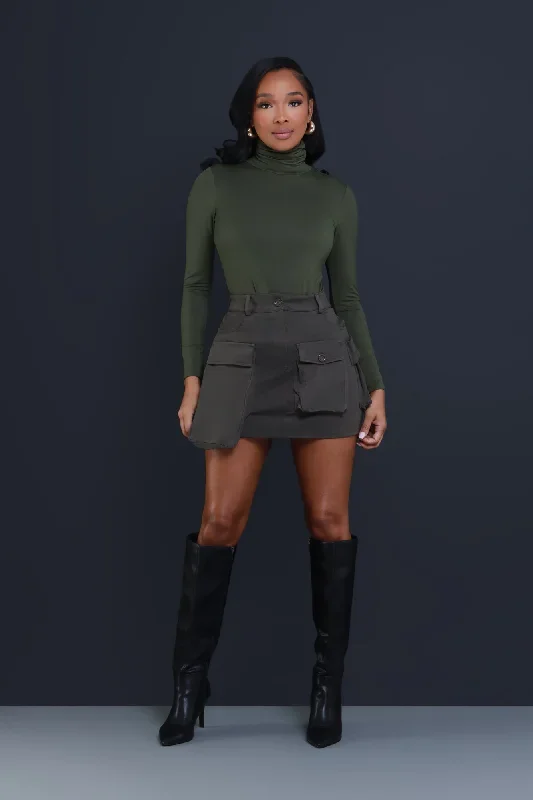 VIP Cargo Mini Skirt - Olive