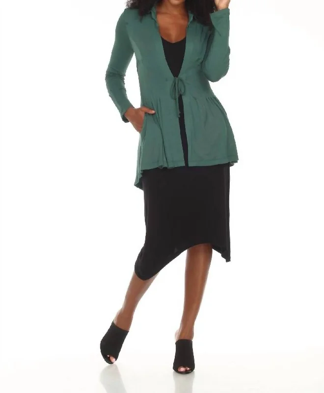 Vivica Victorian Pleated Jacket In Forest Green