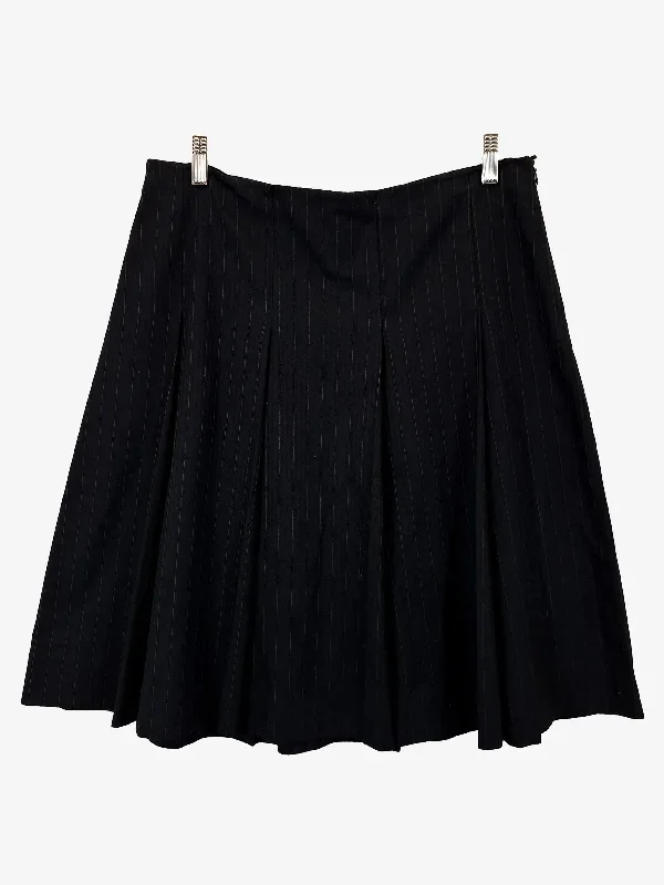 Witchery Pinstripe Pleated Work Midi Skirt Size 14