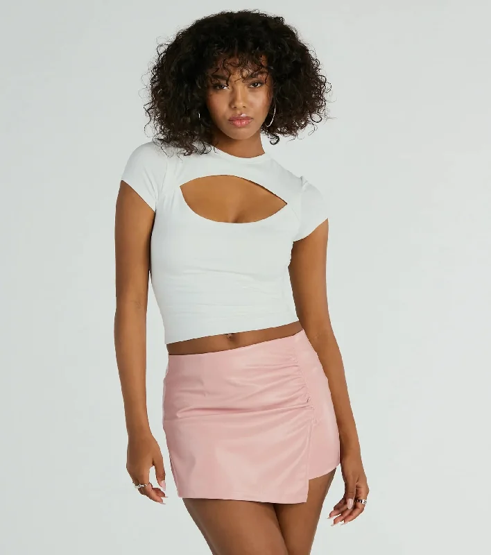 Worth It Faux Leather Mini Skort